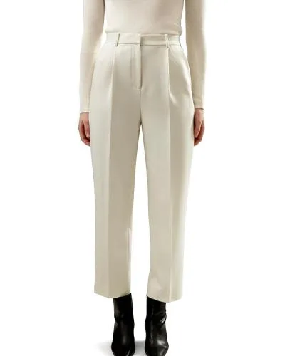 Image of womens high-waisted wool trousers