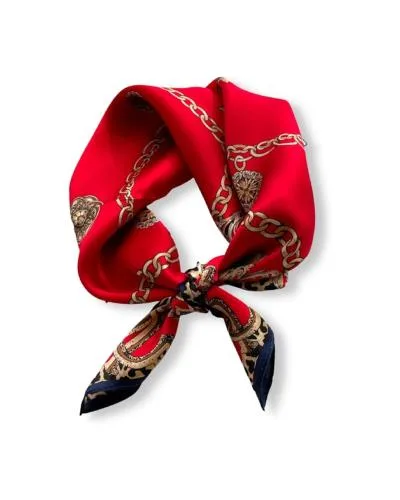 Image of red silk scarf