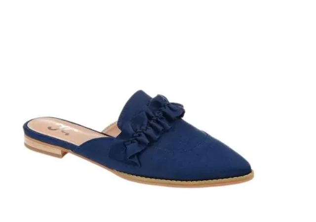 image of vintage blue slipper shoes for sale that match Audrey Hepburn's