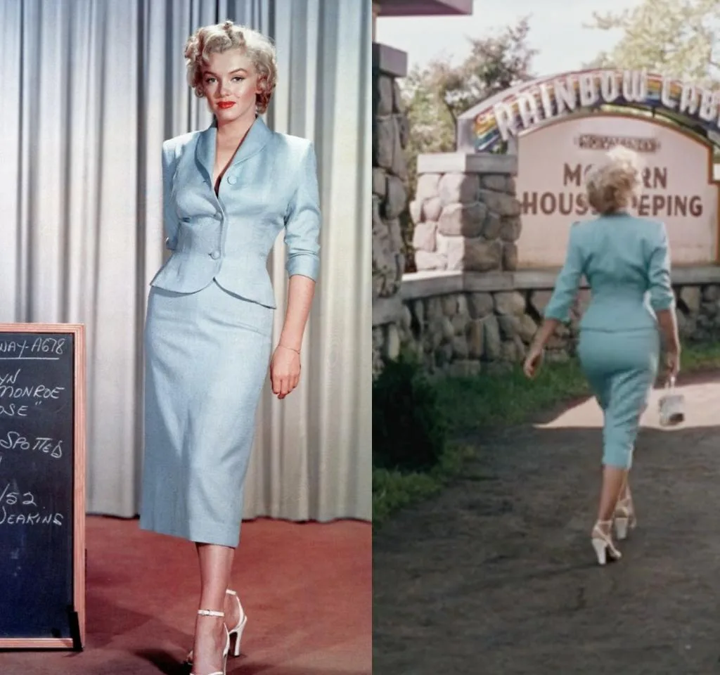 Images of Marilyn Monroe wearing 1950s fashion in Niagara, 1953