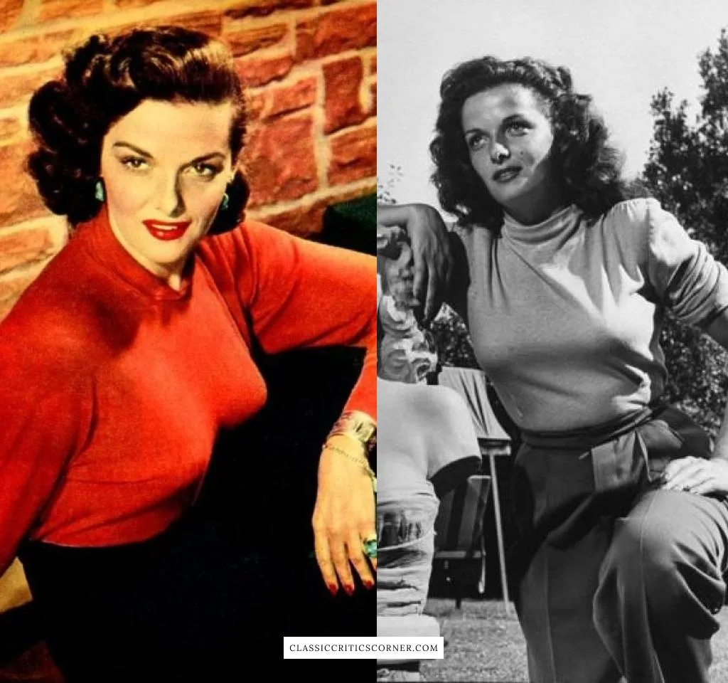 Images of Jane Russell wearing 1950s bullet bras