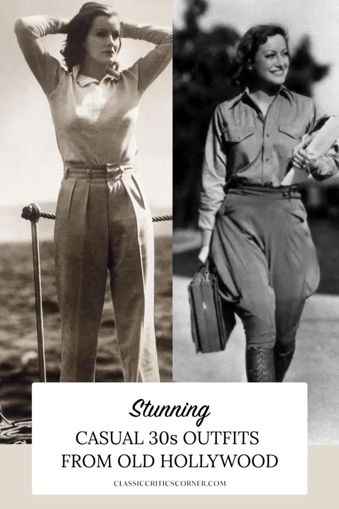 Casual 1930s Fashion from Old Hollywood