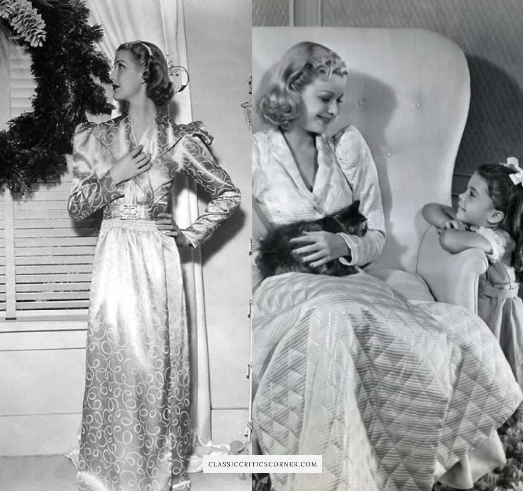 Images of Joan Bennet and Anita Louise wearing 1930s loungewear