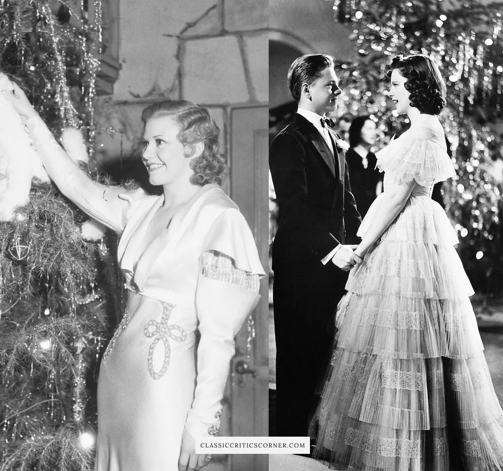 Images of old Hollywood stars Ginger Rogers and Judy Garland in 1930s style dresses