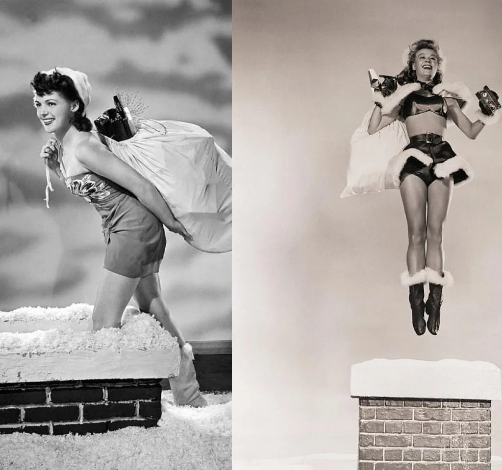 Images of vintage holiday pinup girls