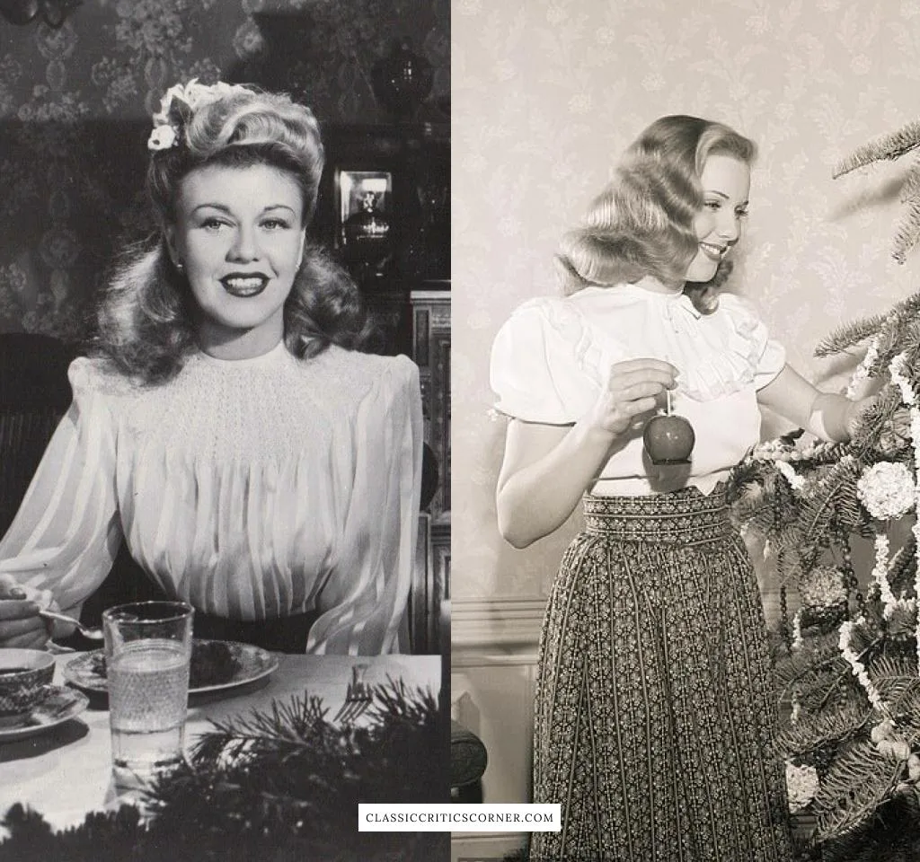 Images of Ginger Rogers and Deanna Durbin during the holidays in the 1940s