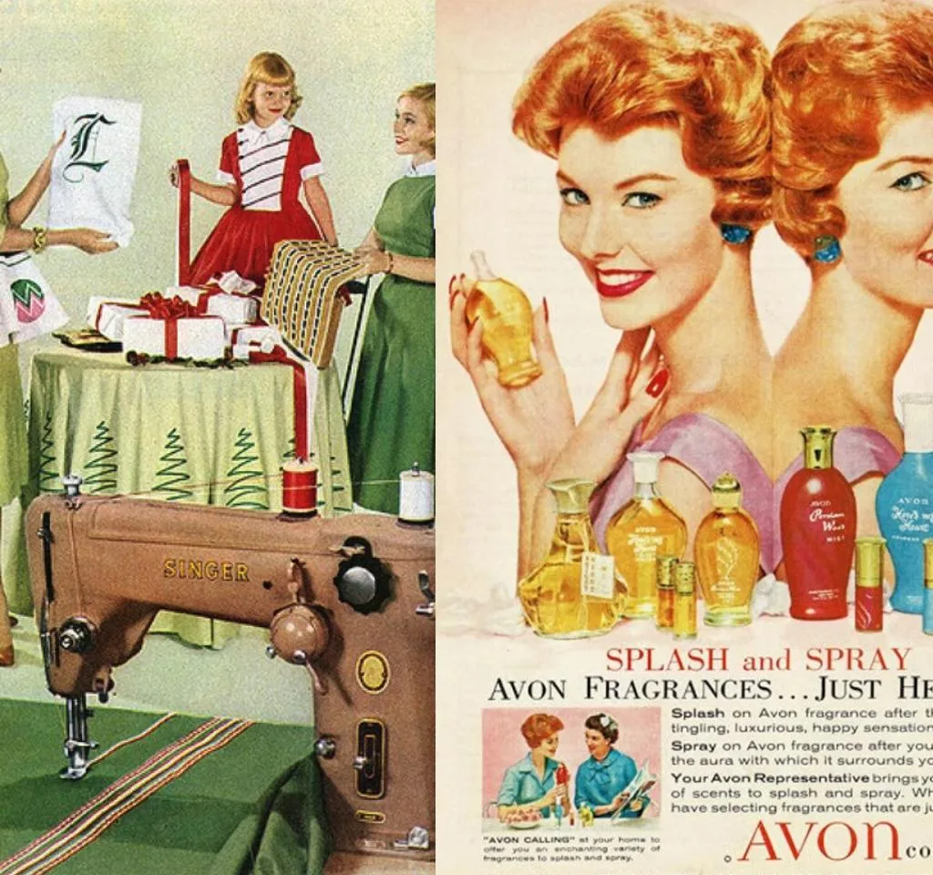 Images of ads from the 1950s