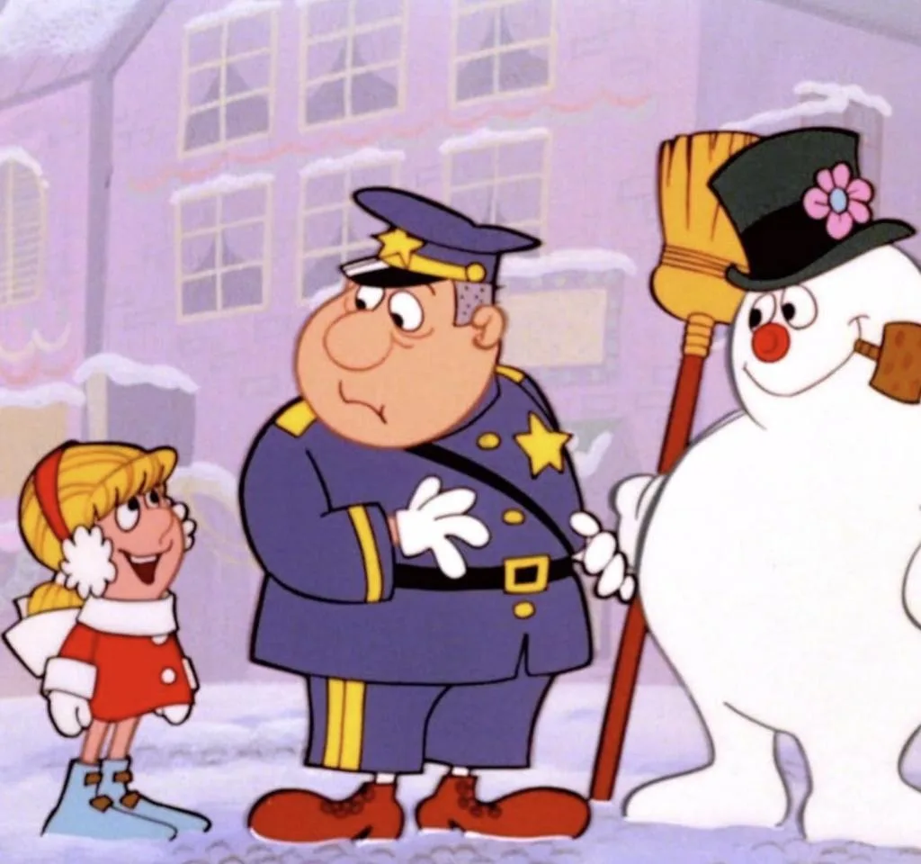 Image from the 60s christmas movie "Frosty the Snowman"