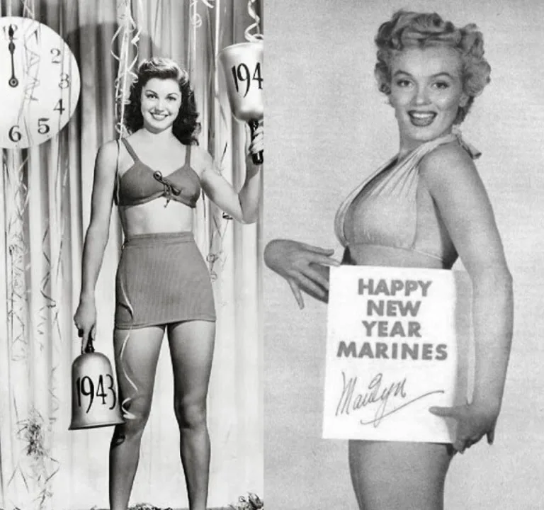 Images of Esther Williams and Marilyn Monroe