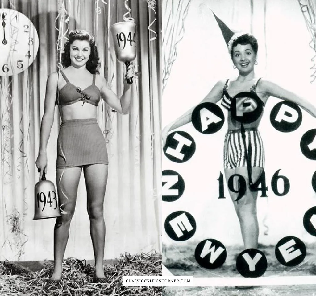 Images of Esther Williams and Olga San Juan in the 1940s