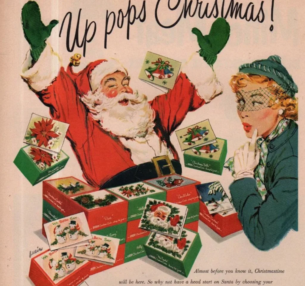 Image of a 1950s Christmas card