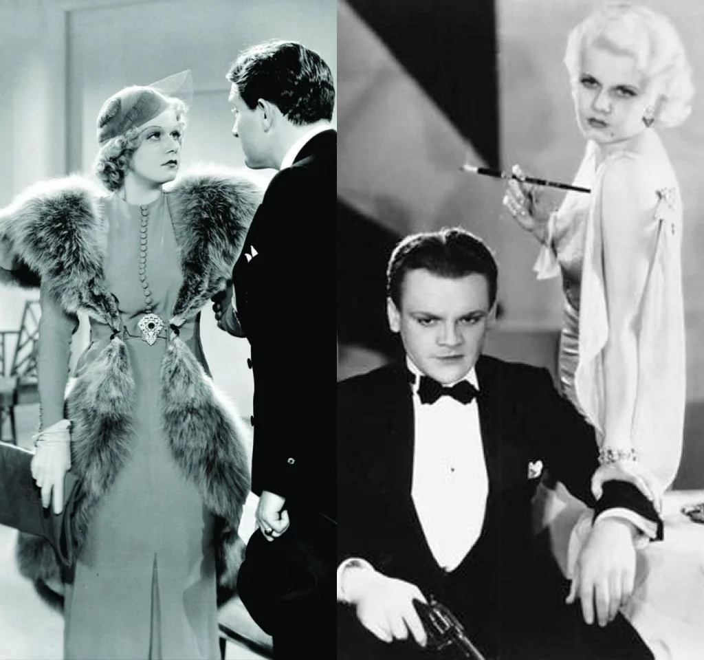 Images of Jean Harlow in movies from the 1930s