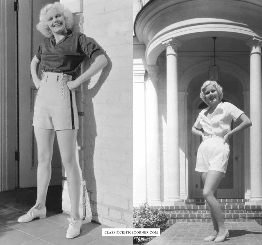 Images of Jean Harlow wearing shorts in the 1930s