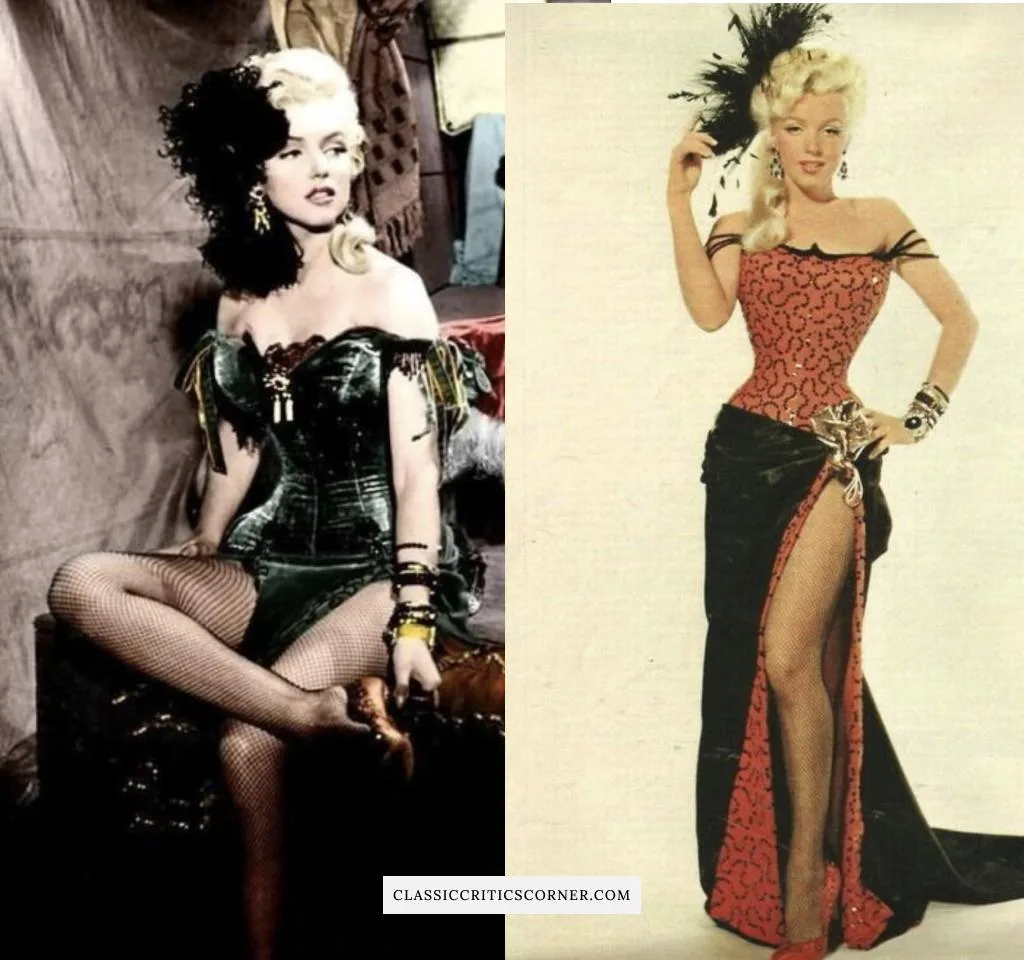 Image of Marilyn Monroe wearing corsets for The River of No Return