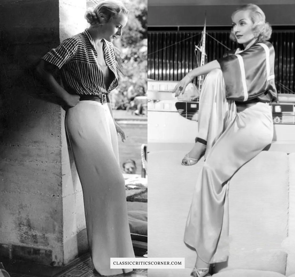 Images of Carole Lombard wearing pants in the 1930s