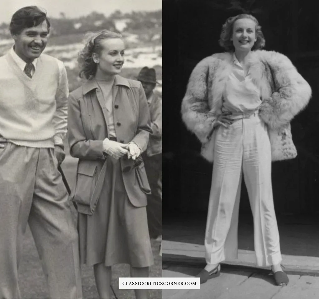Images of Carole Lombar wearing pants in the 1930s