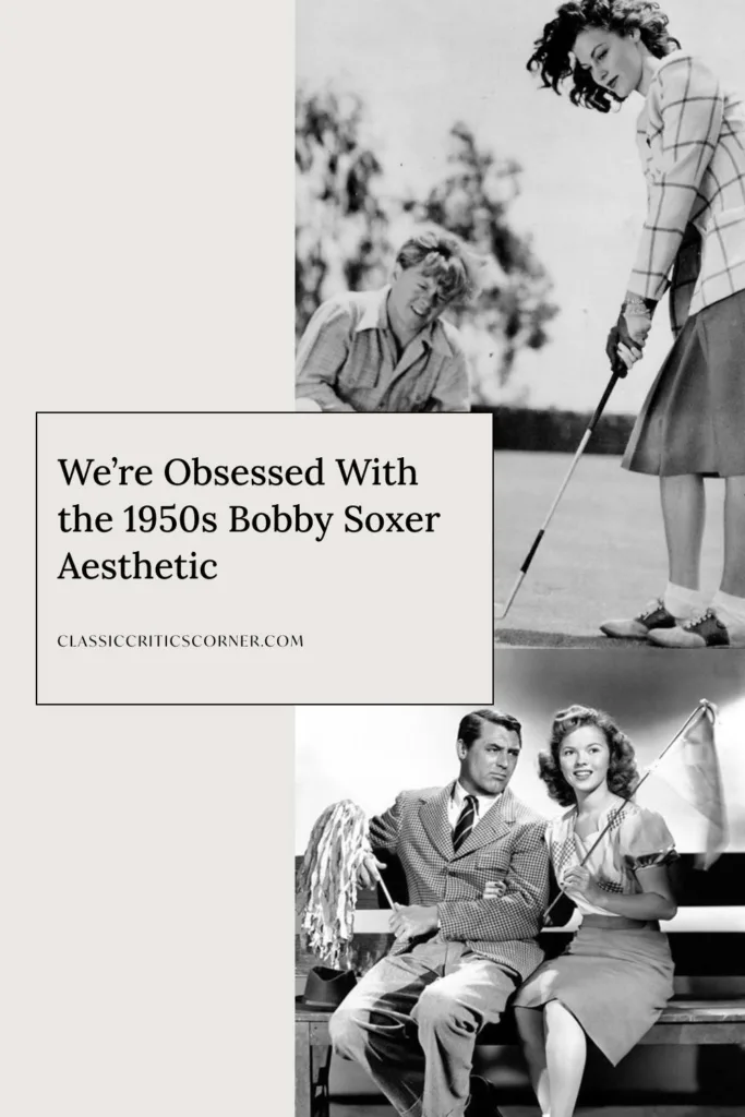 Images of bobby soxers with text overlay "We're obsessed with the 1950s bobby soxer aesthetic"