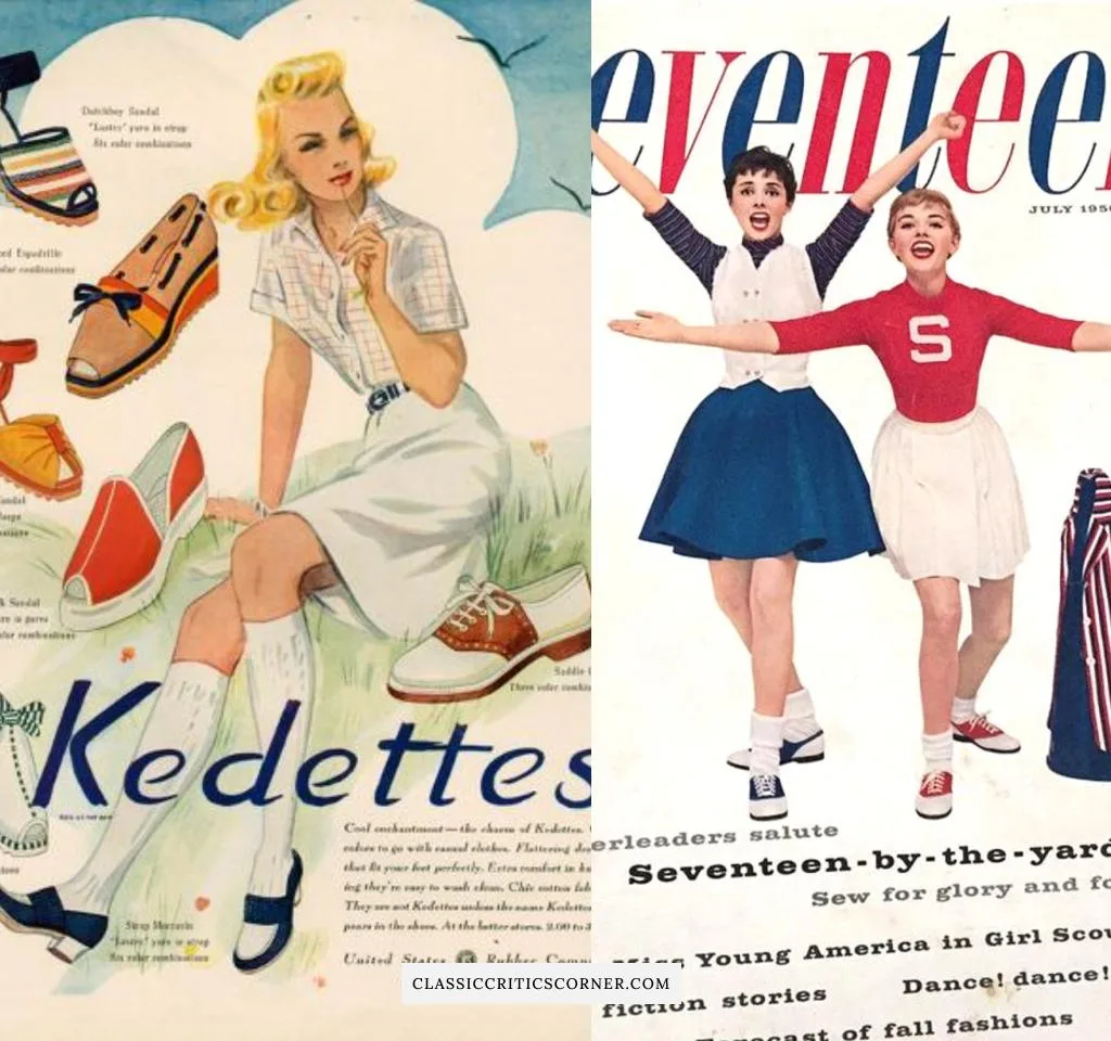 Images of ads for bobby soxers in the 1950s
